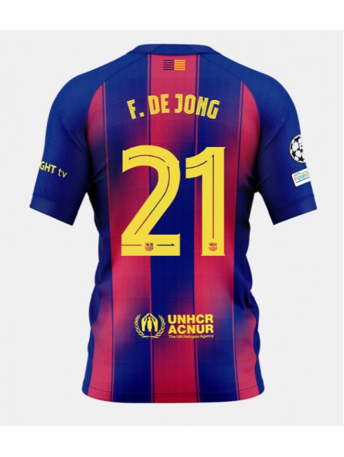 Barcelona Frenkie de Jong #21 Replika Hemmakläder 2025-26 Kortärmad Barcelona Frenkie de Jong #21 Replika Hemmakläder 2025-26 Kortärmad